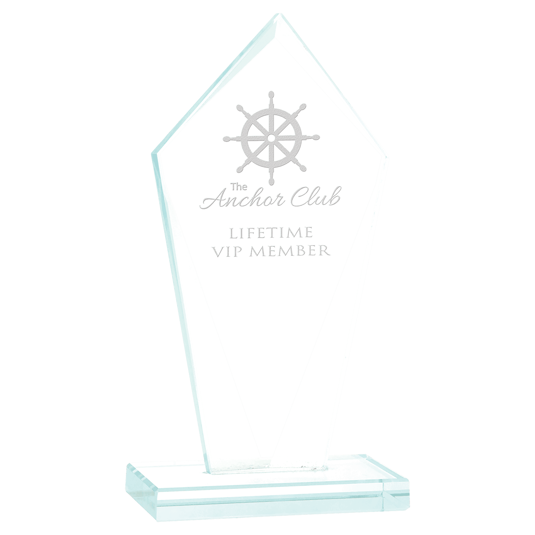 8 1/2" Diamond Jade Glass Award