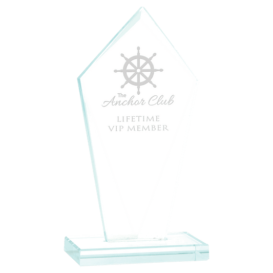 8 1/2" Diamond Jade Glass Award