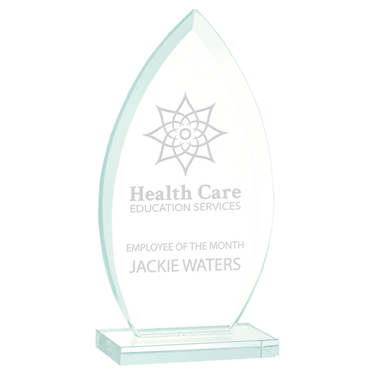 7" Oval Jade Glass Award