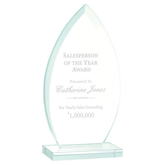 7 3/4" Oval Jade Glass Award