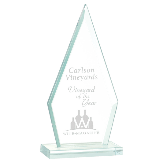 8 1/2" Triangle Jade Glass Award