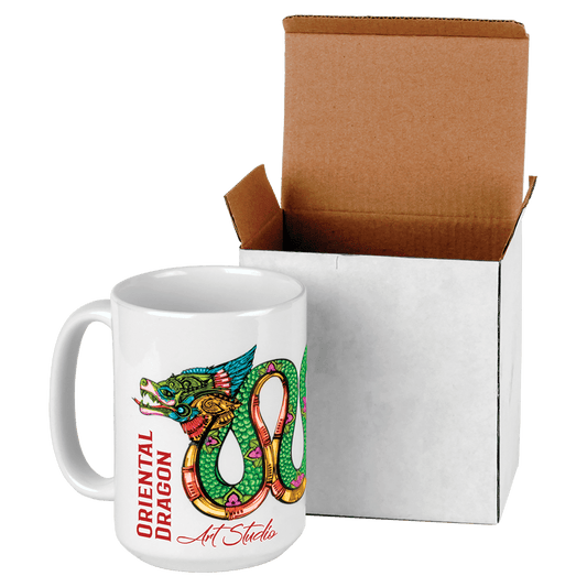 15 oz. White Sublimatable Ceramic Mug with White Box
