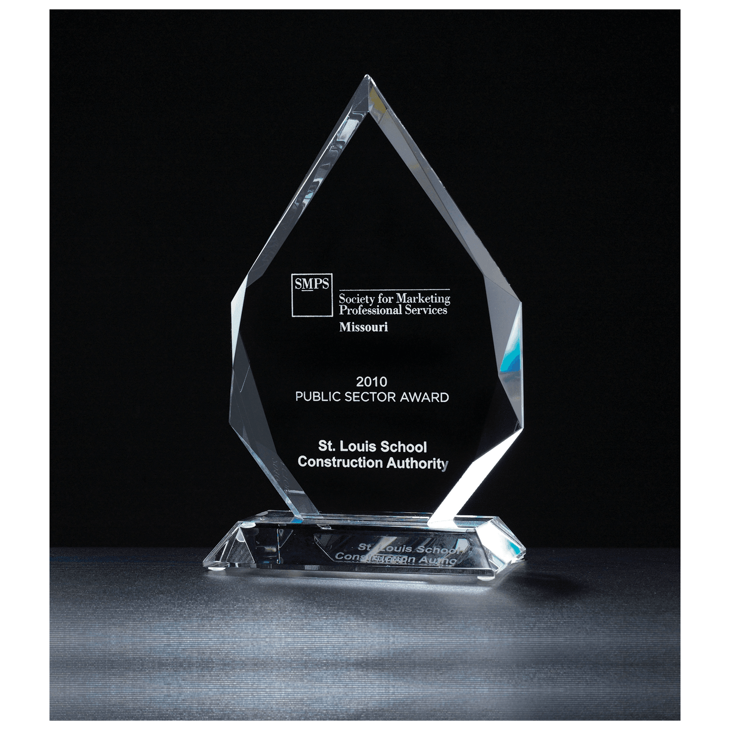 5 3/8" x 8 7/8" Flame Series Multi-Faceted Optical Crystal                 Award