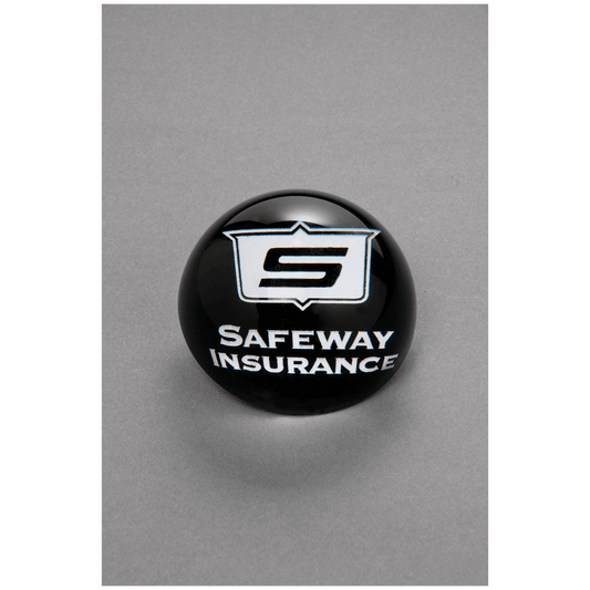 3" Diameter Crystal Paperweight with Black Silk Screen