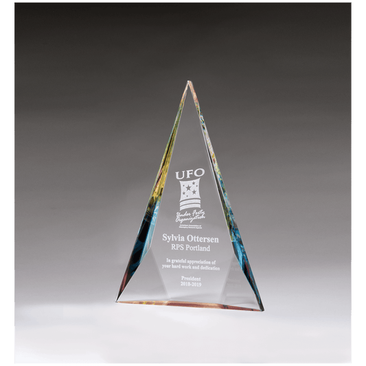 8 3/8" x 12" x 1 1/8" (Tapered) Diamond Series Crystal with Prism-Effect