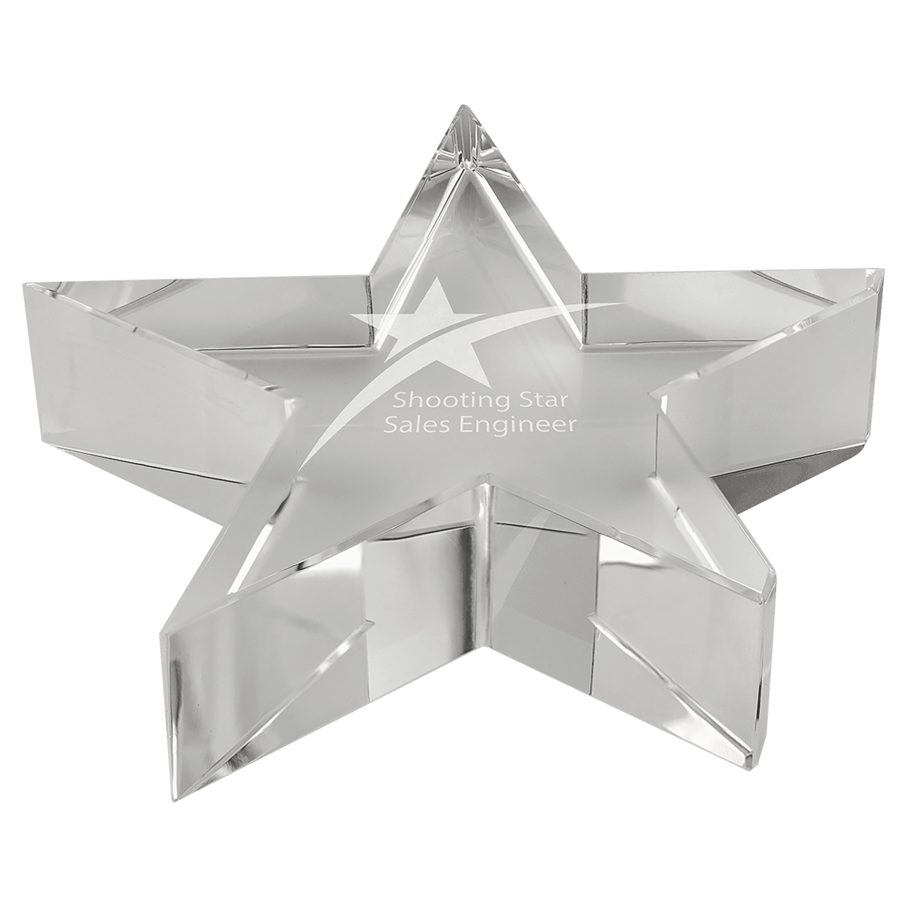 4 1/8" x 7/8" Thick Crystal Star Paperweight