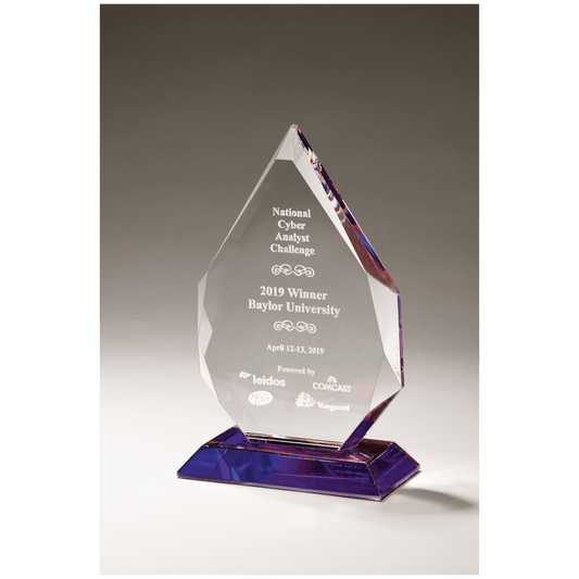 5 3/8" x 8 7/8" Flame Series Crystal with Prism-Effect Base