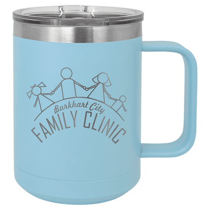 Light Blue Polar Camel 15 oz. Vacuum Insulated Mug with Slider Lid