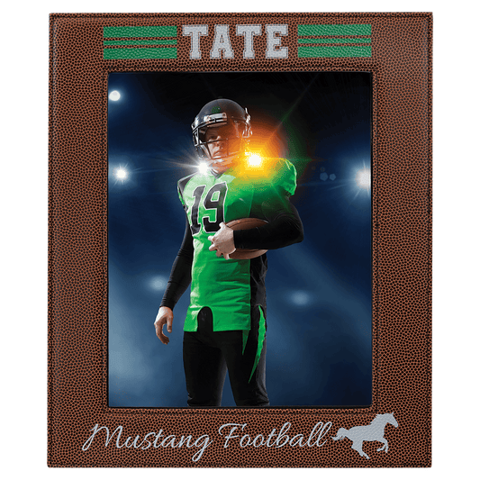 8" x 10" Football Laserable Leatherette Photo Frame