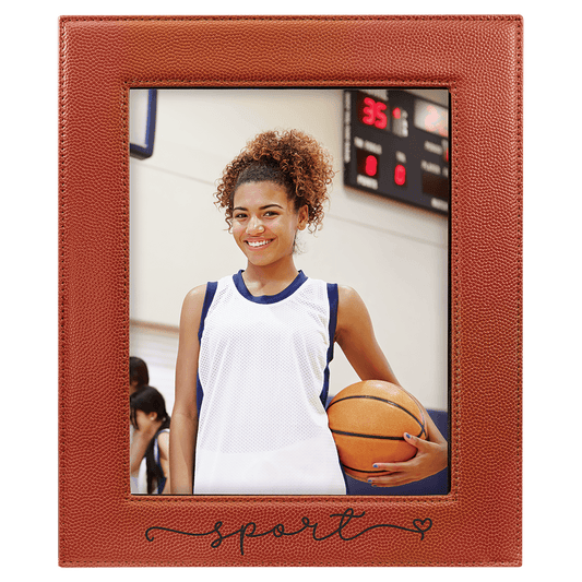 8" x 10" Basketball Laserable Leatherette Photo Frame