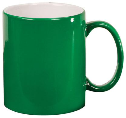 Green 11 oz. Ceramic Round LazerMug