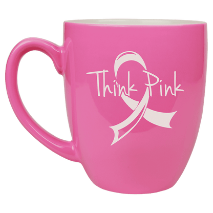 Pink 16 oz. Ceramic Bistro LazerMug