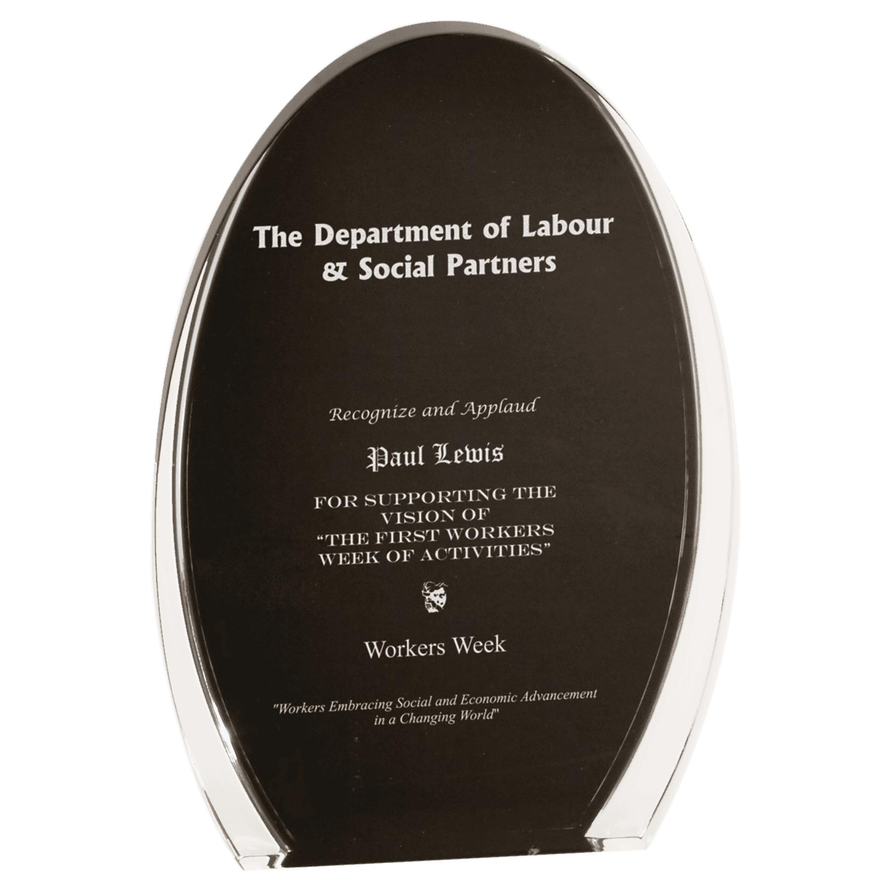 Black/Clear 7"/ Luminary Oval Acrylic