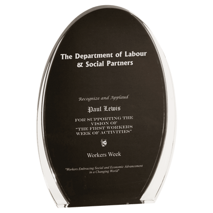 Black/Clear 8"/ Luminary Oval Acrylic