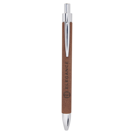 Dark Brown Laserable Leatherette Pen