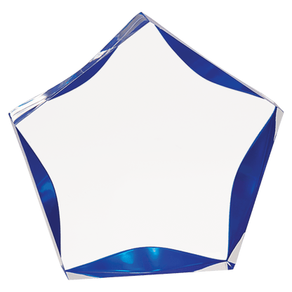 Clear/Blue 5" Luminary Star Acrylic