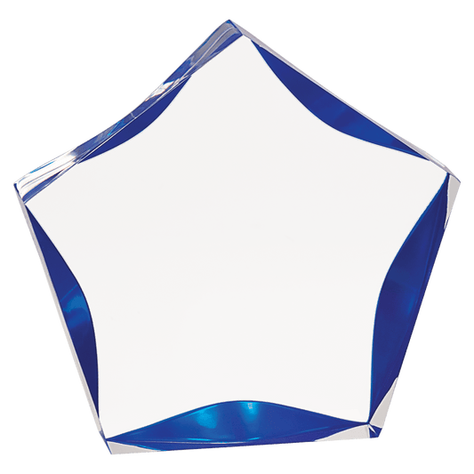 Clear/Blue 5" Luminary Star Acrylic