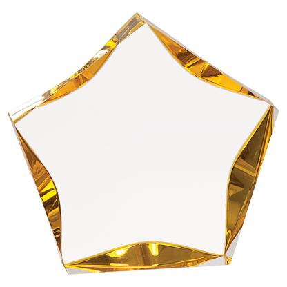 Clear/Gold 5" Luminary Star Acrylic