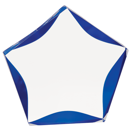Clear/Blue 7" Luminary Star Acrylic