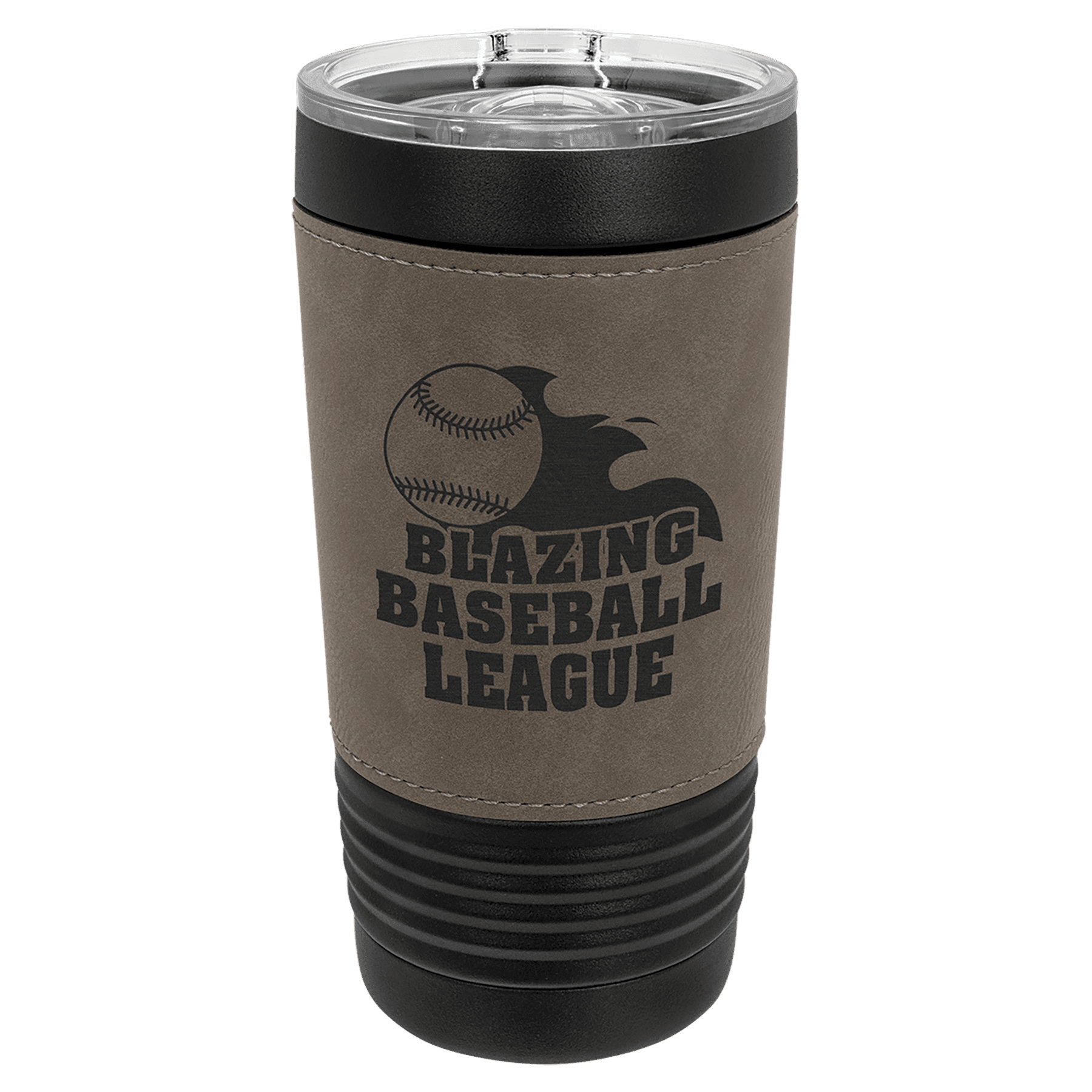 Black with Gray Polar Camel 20 oz. Leatherette Tumbler with Slider Lid