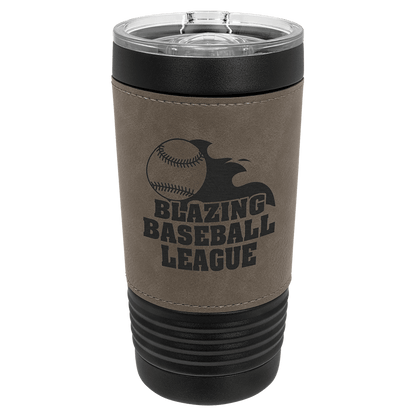 Black with Gray Polar Camel 20 oz. Leatherette Tumbler with Slider Lid