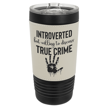 Black with White Polar Camel 20 oz. Leatherette Tumbler with Slider Lid