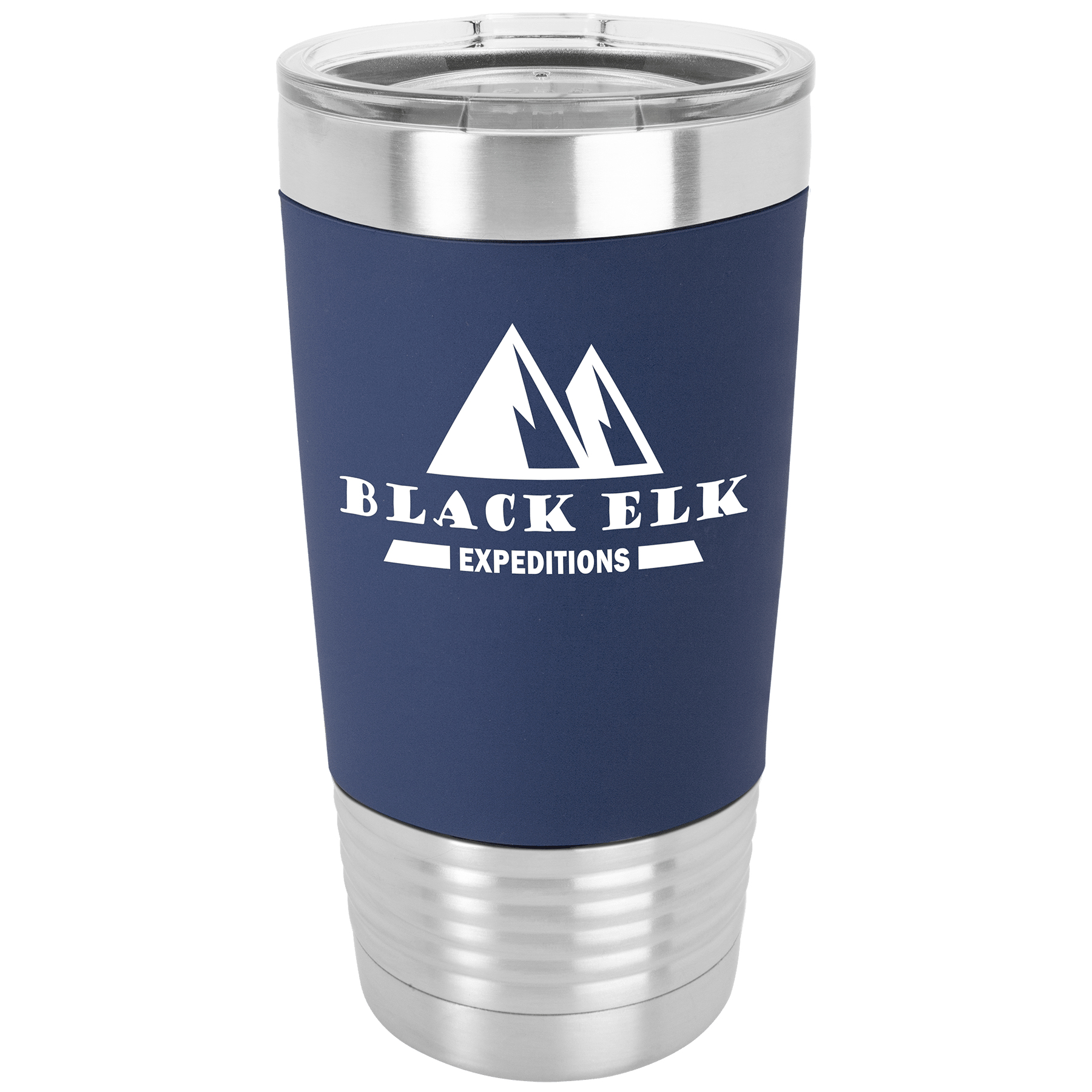 Navy Blue White Polar Camel 20 oz. Tumbler with Silicone Grip and Clear Lid