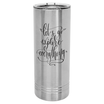 Stainless Steel Polar Camel 22 oz. Skinny Tumbler with Slider Lid