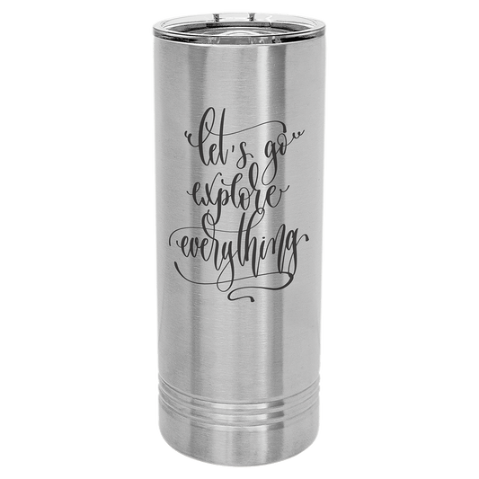 Stainless Steel Polar Camel 22 oz. Skinny Tumbler with Slider Lid
