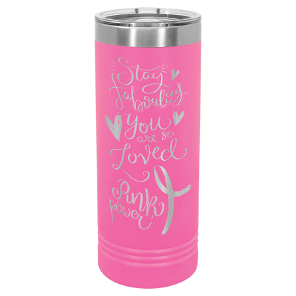 Pink Polar Camel 22 oz. Skinny Tumbler with Slider Lid