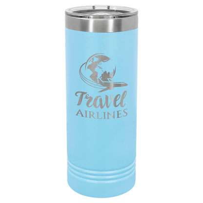Light Blue Polar Camel 22 oz. Skinny Tumbler with Slider Lid