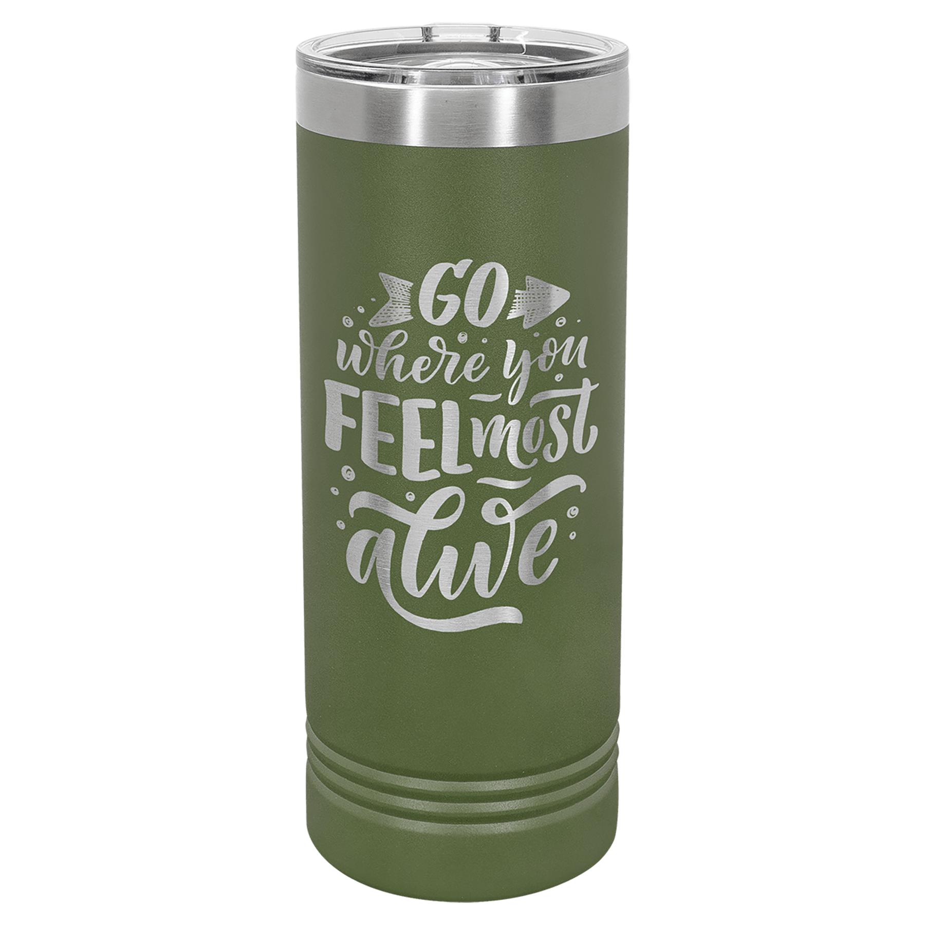 Olive Green Polar Camel 22 oz. Skinny Tumbler with Slider Lid