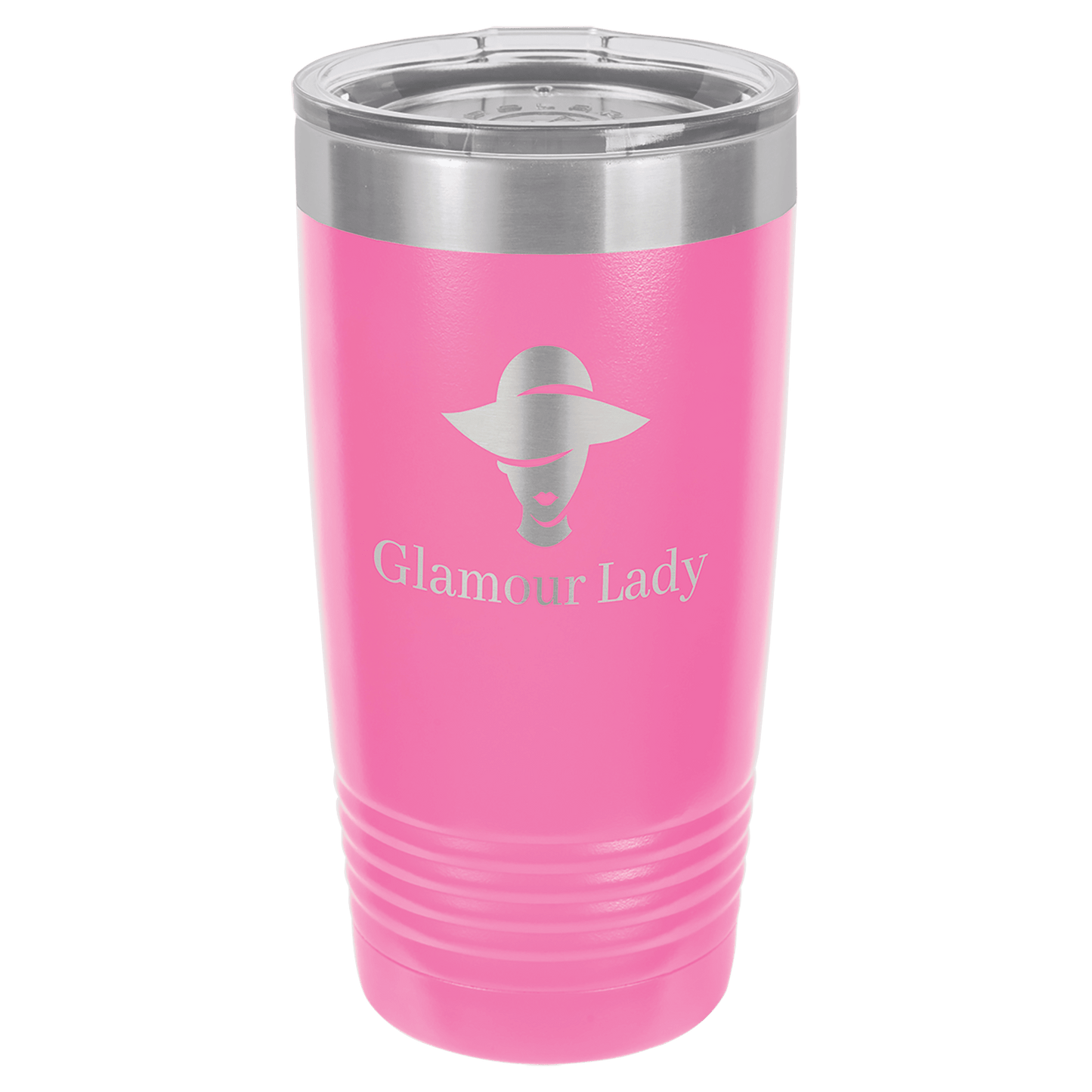 Polar Camel 20 oz. Pink Ringneck Tumbler with Clear Lid