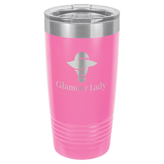 Polar Camel 20 oz. Pink Ringneck Tumbler with Clear Lid