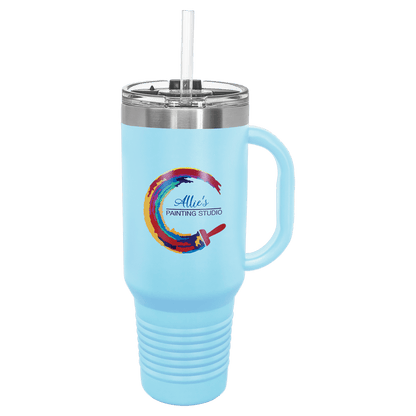 Light Blue Polar Camel 40 oz. Travel Mug with Snap Lid & Straw