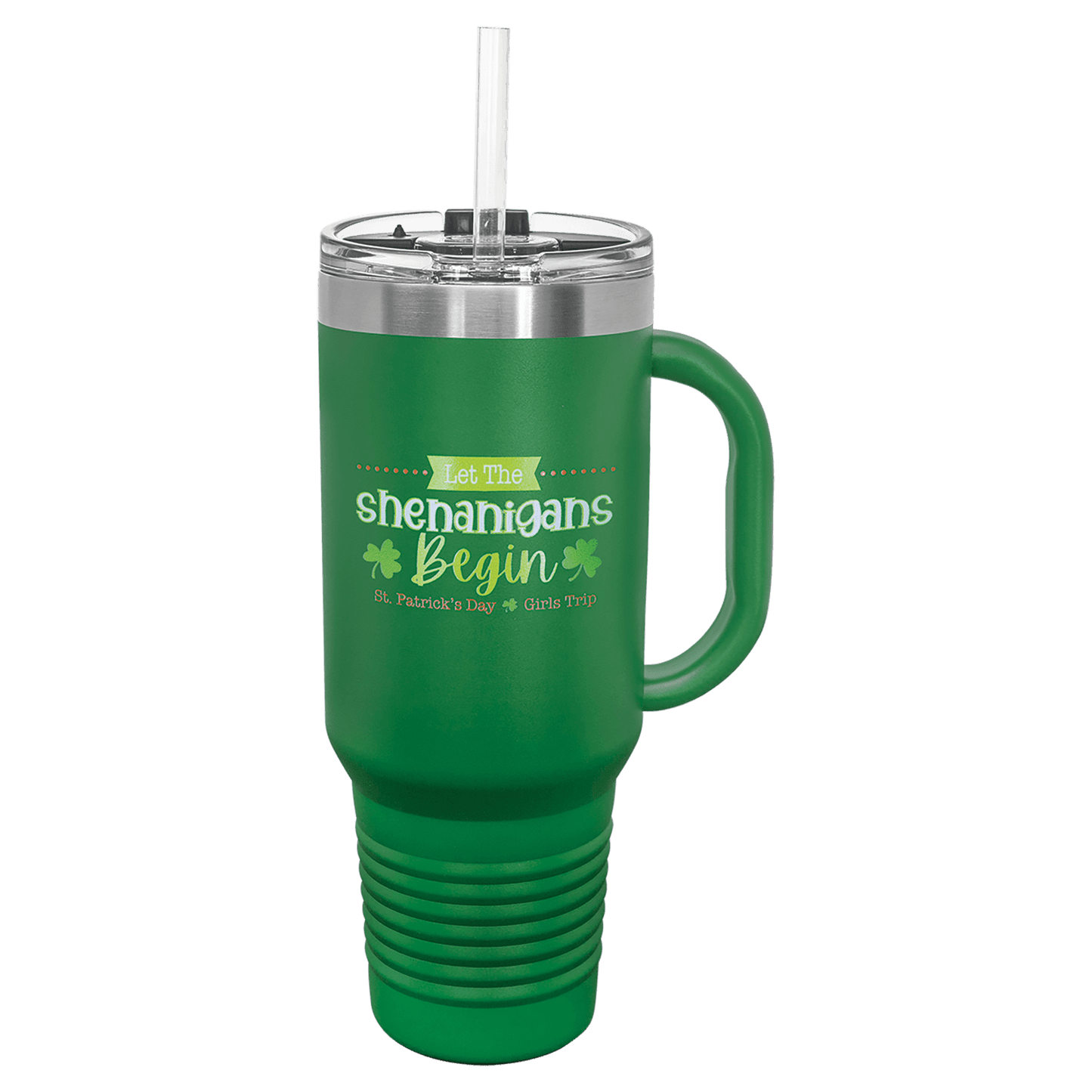 Green Polar Camel 40 oz. Travel Mug with Snap Lid & Straw