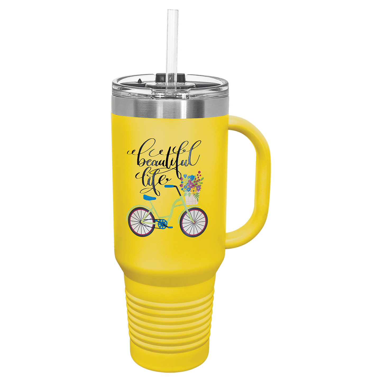 Yellow Polar Camel 40 oz. Travel Mug with Snap Lid & Straw