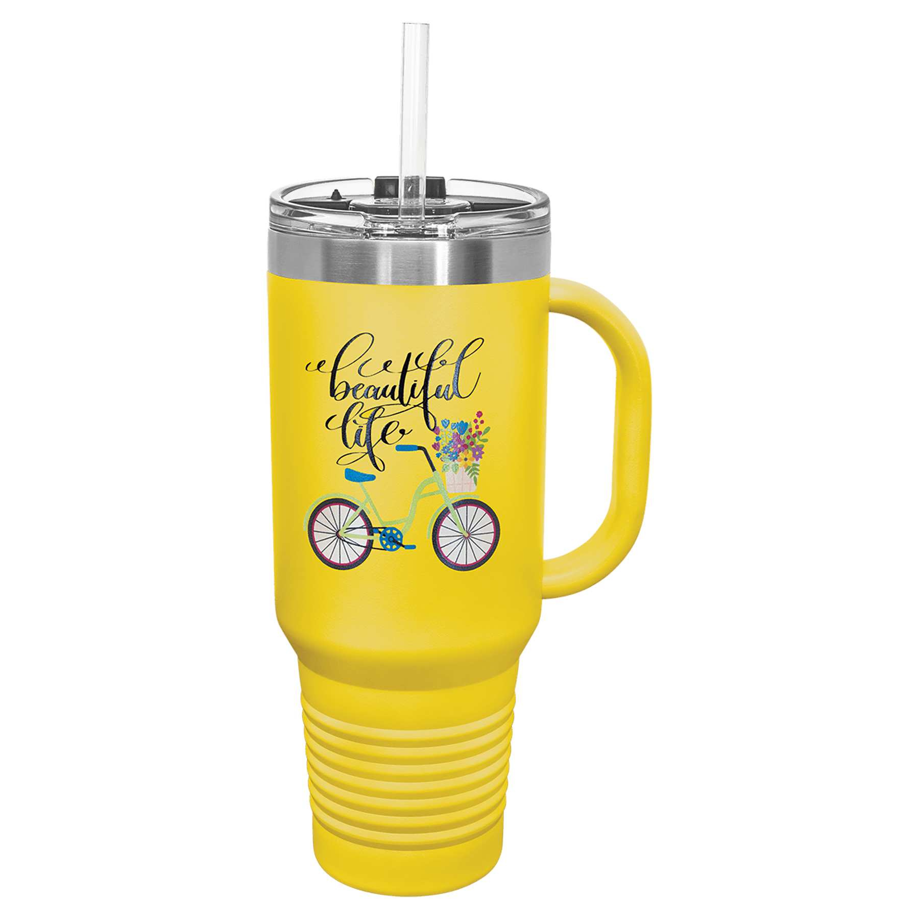 Yellow Polar Camel 40 oz. Travel Mug with Snap Lid & Straw