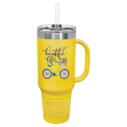 Yellow Polar Camel 40 oz. Travel Mug with Snap Lid & Straw