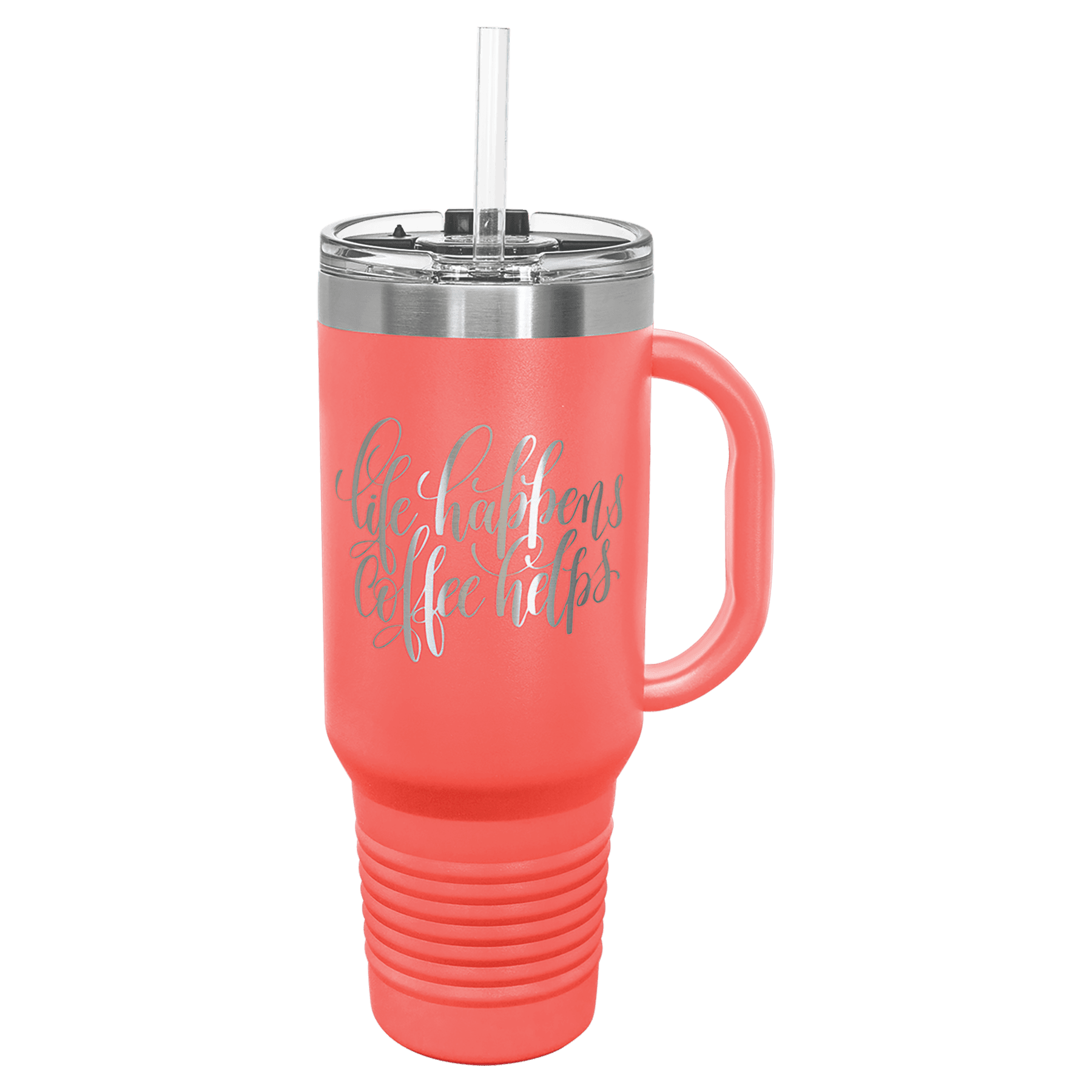 Coral Polar Camel 40 oz. Travel Mug with Snap Lid & Straw