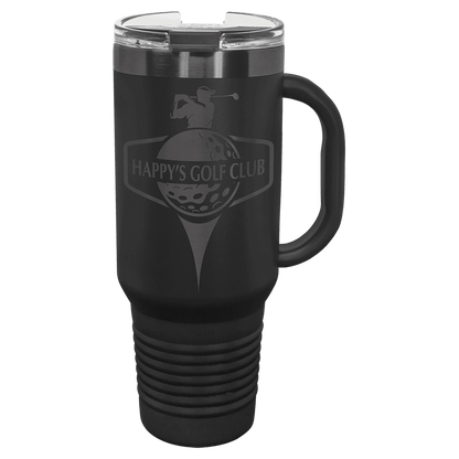 Black Ghost Black Polar Camel 40 oz. Travel Mug with Handle & Straw