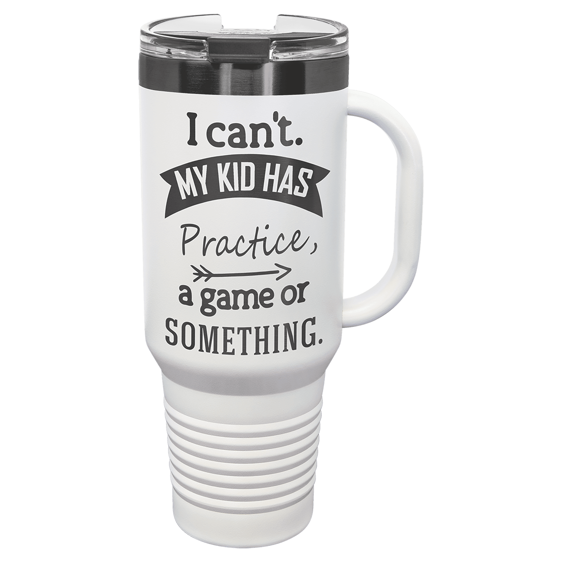 White Ghost Black Polar Camel 40 oz. Travel Mug with Handle & Straw