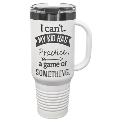 White Ghost Black Polar Camel 40 oz. Travel Mug with Handle & Straw