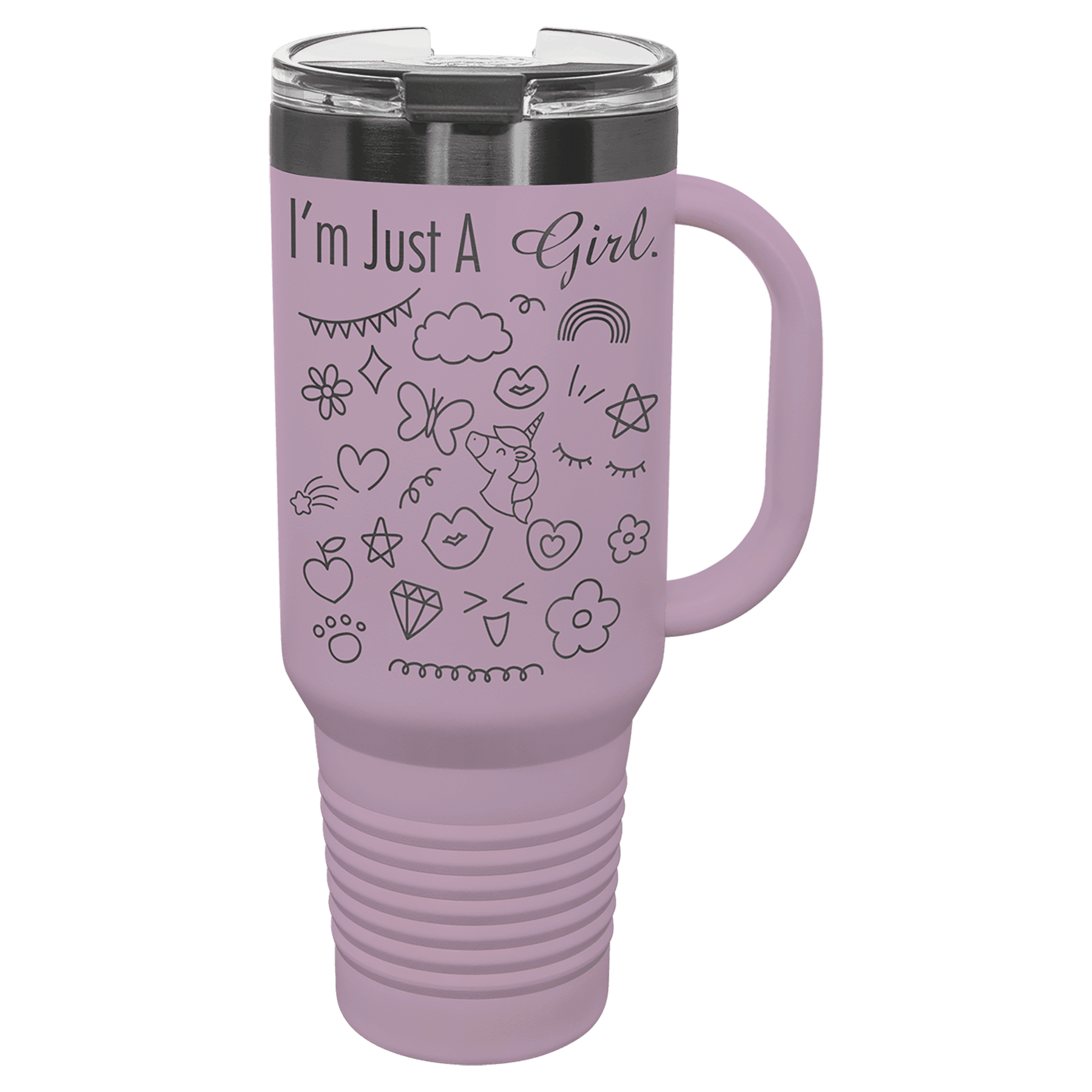 Moody Lilac Ghost Black Polar Camel 40 oz. Travel Mug with Handle & Straw