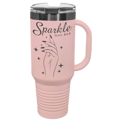 Blush Ghost Black Polar Camel 40 oz. Travel Mug with Handle & Straw