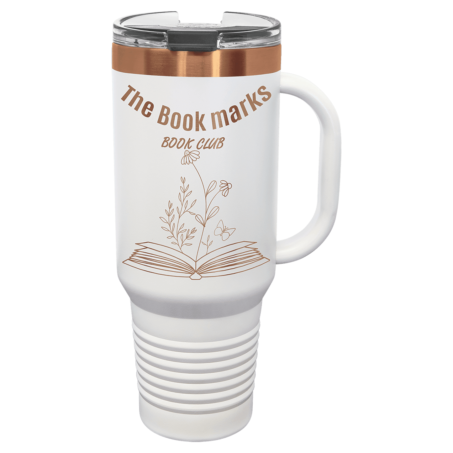 White Rose Gold Polar Camel 40 oz. Travel Mug with Handle & Straw