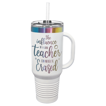 White Polar Camel 40 oz./Prism Travel Mug with Handle & Straw