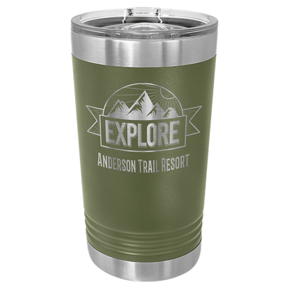Olive Green Polar Camel 16 oz. Pint with Slider Lid