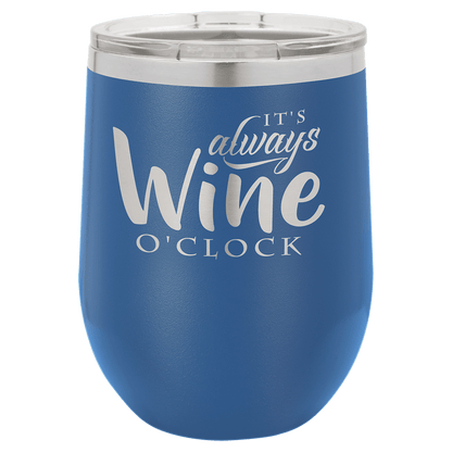 Royal Blue Polar Camel 12 oz. Vacuum Insulated Stemless Wine Tumbler with Lid