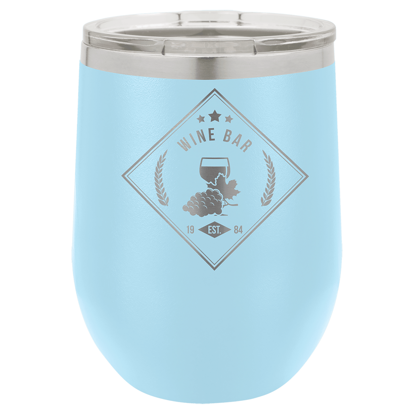 Light Blue Polar Camel 12 oz. Vacuum Insulated Stemless Wine Tumbler with Lid